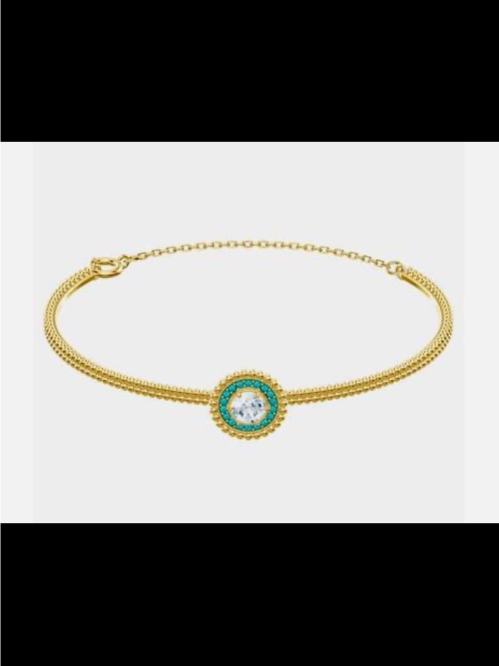 SWAROVSKI Brazalete Crystal Oxygen Gold Tone Plated Bangle Bracelet verified